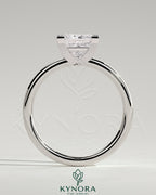 Kynora CJ 2ct princess cut solitaire engagement ring with a sleek band, showcasing a sparkling princess diamond.