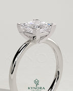 Kynora CJ 2ct princess cut solitaire engagement ring with a sleek band and sparkling diamond setting.