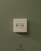 Kynora CJ 2ct princess cut solitaire engagement ring with flat band and cathedral setting, showcasing elegant jewelry design.