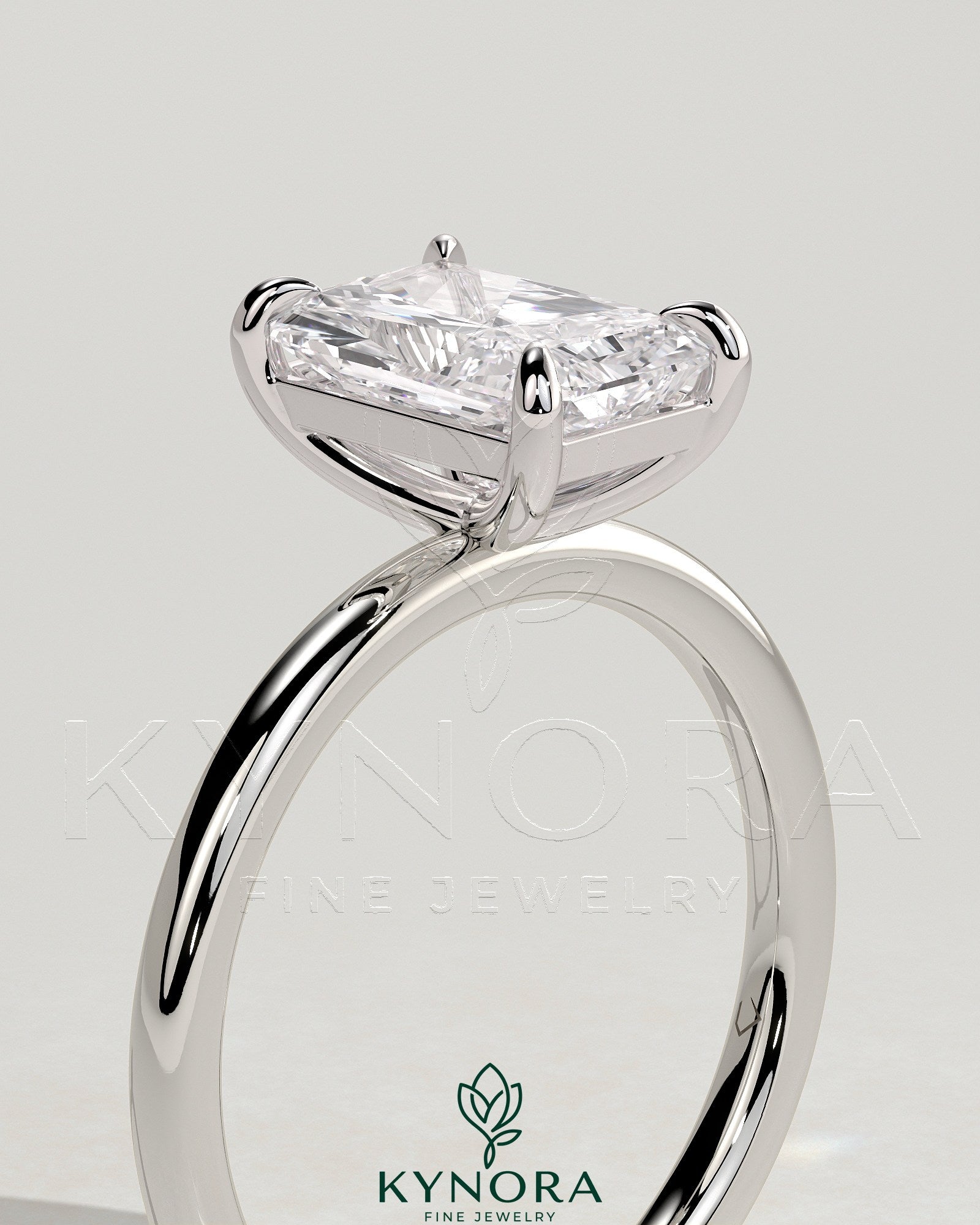 2ct Radiant Claw Solitaire Engagement Ring Secondary image