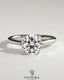 Kynora CJ 2ct round diamond solitaire engagement ring with open trellis gallery and cathedral low setting, sterling jewelry craftsmanship