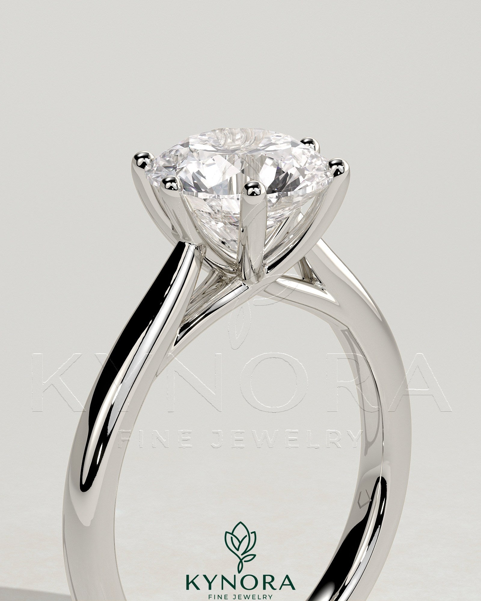 2ct Round Claw Solitaire with Open Trellis Gallery and Cathedral Low Setting Engagement Ring Secondary image
