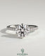 Kynora CJ 2ct round diamond claw solitaire engagement ring with pave band and pave collar in elegant jewelry setting