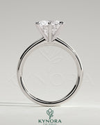 Kynora CJ 2ct round diamond solitaire engagement ring with high cathedral setting and solid band, elegant and classic jewelry piece.
