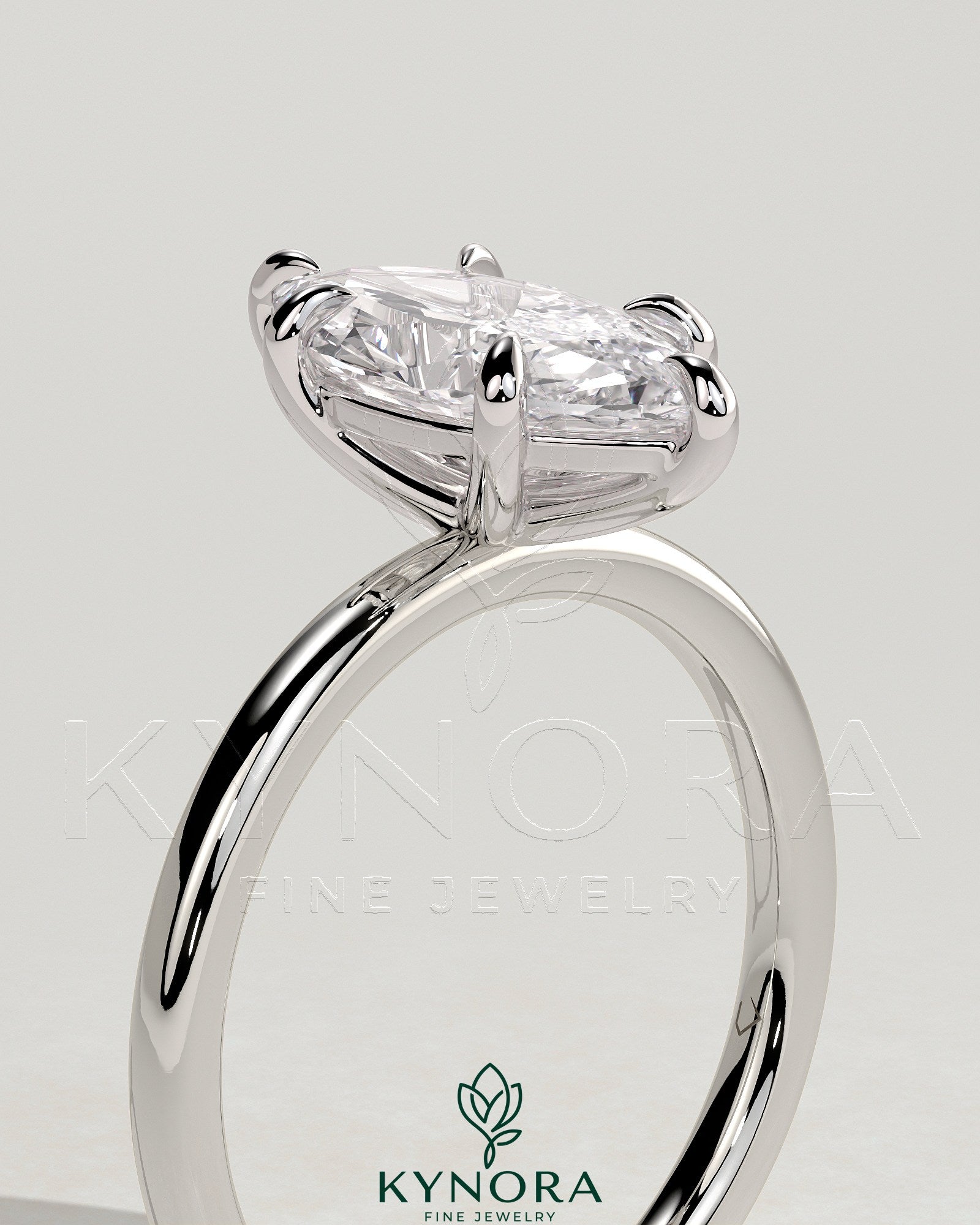 Classic 2ct Marquise Claw Solitaire Engagement Ring Secondary image