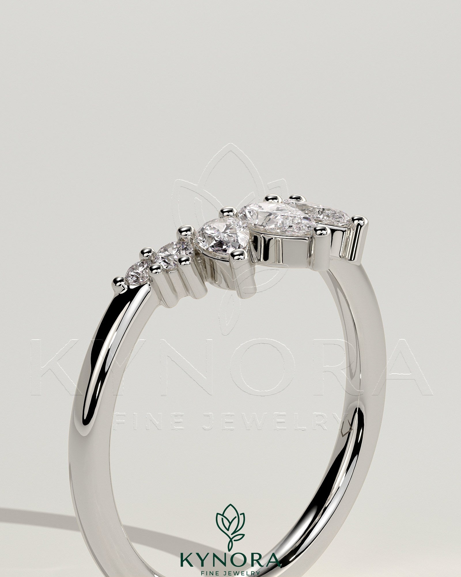 Accent Stone with Curved Band Wedding Ring Imagen secundaria del producto
