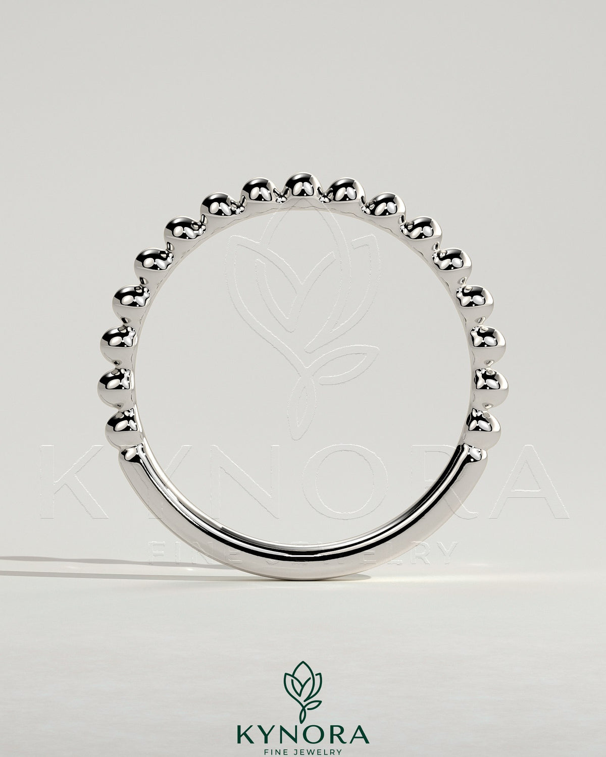 Beaded Kynora CJ wedding band ring with intricate beaded design, elegant and suitable for special occasions.