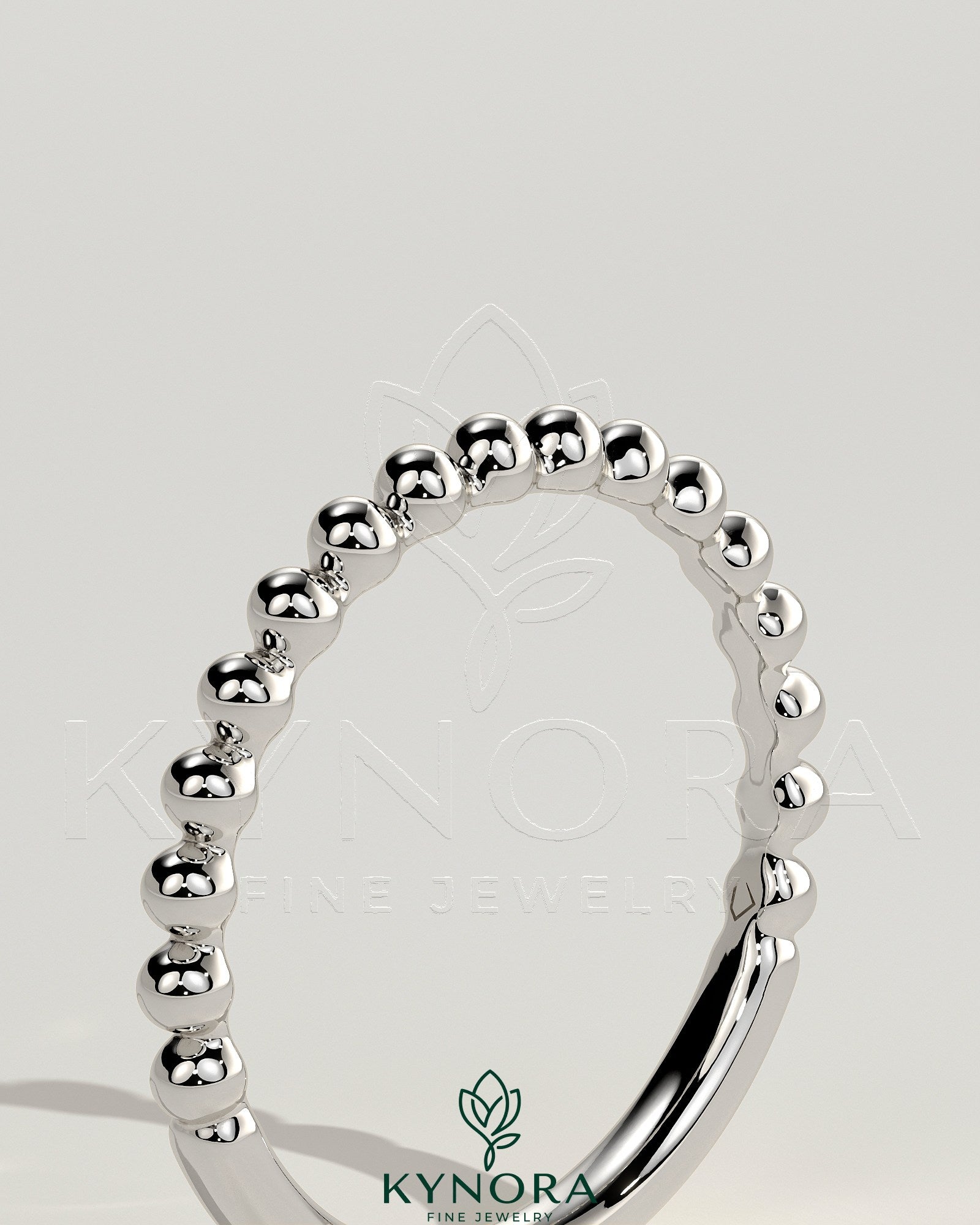 Beaded Band Wedding Ring Imagen secundaria del producto