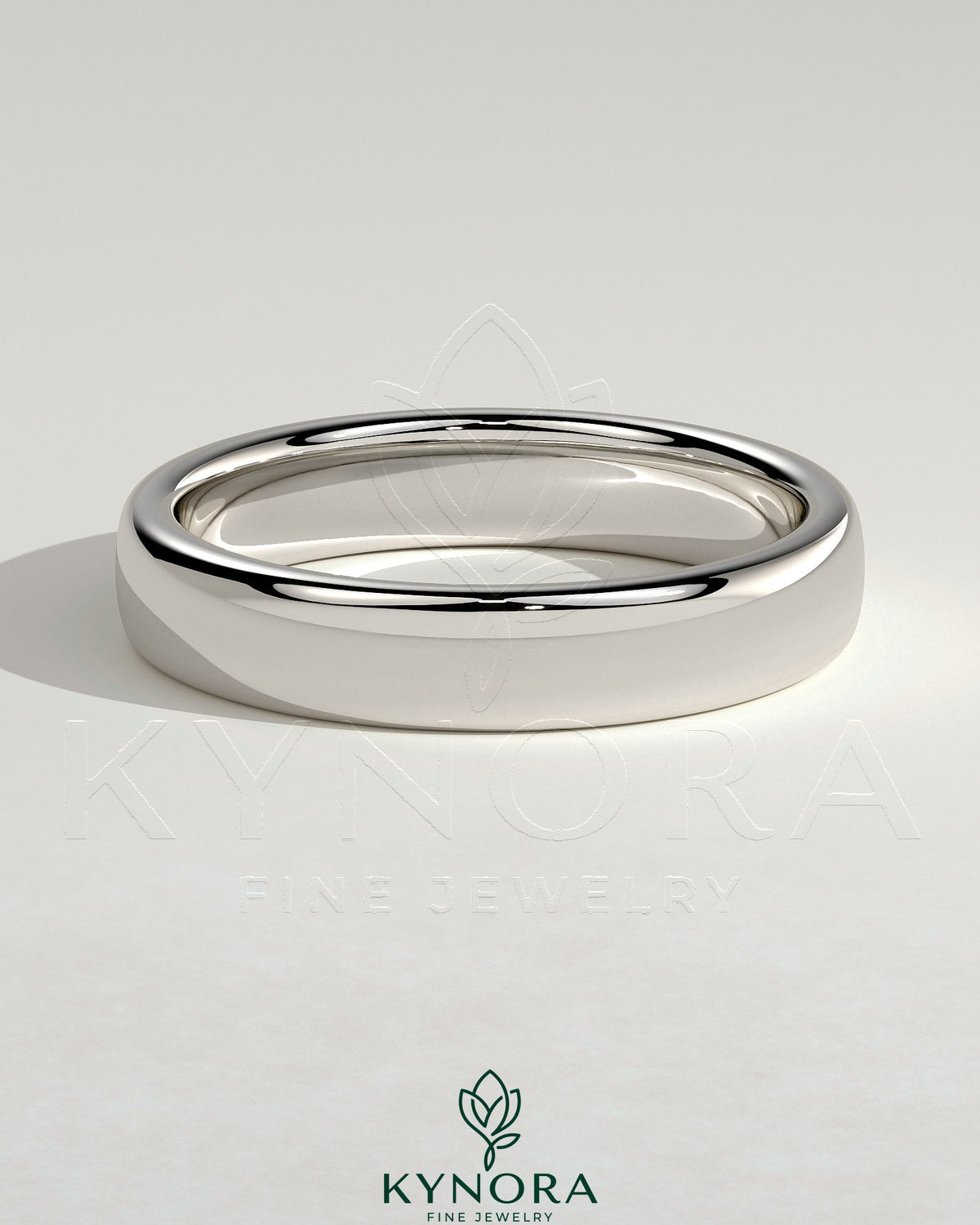 Kynora CJ wedding band with engraved cigar band design, crafted for elegant men's wedding jewelry, shown on a neutral background. Main image