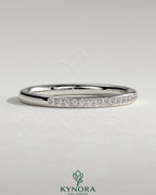 Kynora CJ classic bead set micropave wedding band ring with sparkling small beads and intricate design, suitable for special occasions