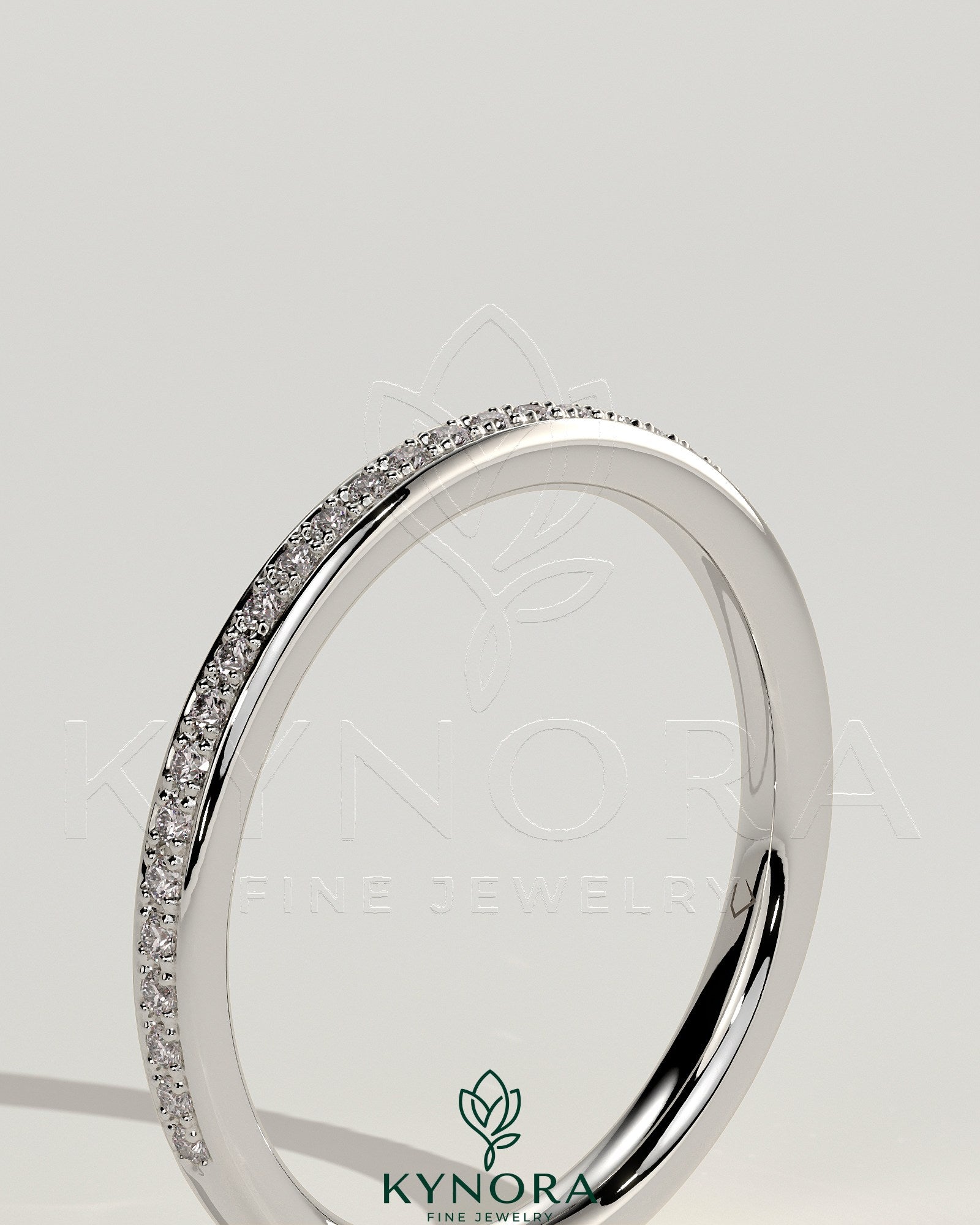 Classic Bead Set Micropave Band Wedding Ring Imagen secundaria del producto