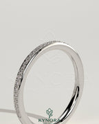 Kynora CJ classic micropave bead wedding band ring with intricate beaded design, crafted for elegant bridal jewelry.