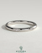 Kynora CJ Classic Clustered Hammer Set wedding band featuring a textured design and elegant craftsmanship.