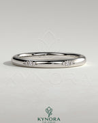 Kynora CJ Classic Clustered Hammer Set wedding band with textured design, crafted for elegant wedding jewelry.