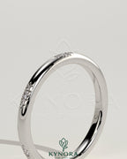 Kynora CJ Classic Clustered Hammer Set wedding band with textured design, crafted for elegant wedding jewelry.