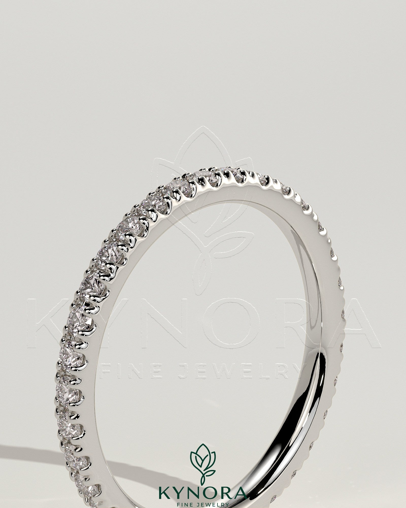 Classic Full Pave Band Wedding Ring Imagen secundaria del producto