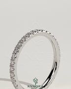 Kynora CJ classic full pave band wedding ring with sparkling diamonds, elegant and timeless design for special occasions.
