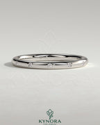 Kynora CJ classic wedding ring set with a sleek, polished band design for wedding or special occasions.