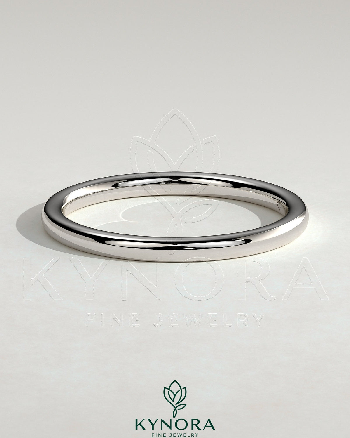 Plain gold wedding band by Kynora CJ, showcasing a simple, classic design for wedding or special occasions. Main image