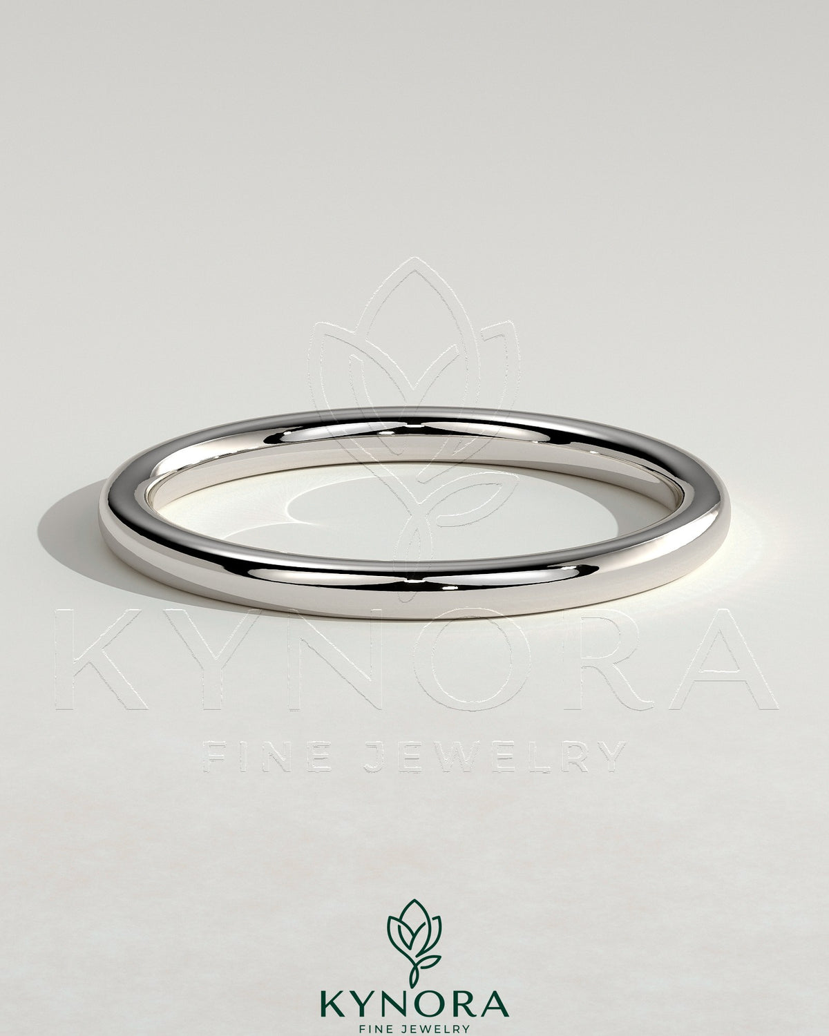 Kynora CJ classic plain wedding band ring with a smooth, polished gold finish, designed for elegant wedding jewelry.