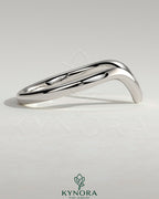 Elegant deep V band wedding ring by Kynora CJ, featuring a sleek design perfect for wedding jewelry.