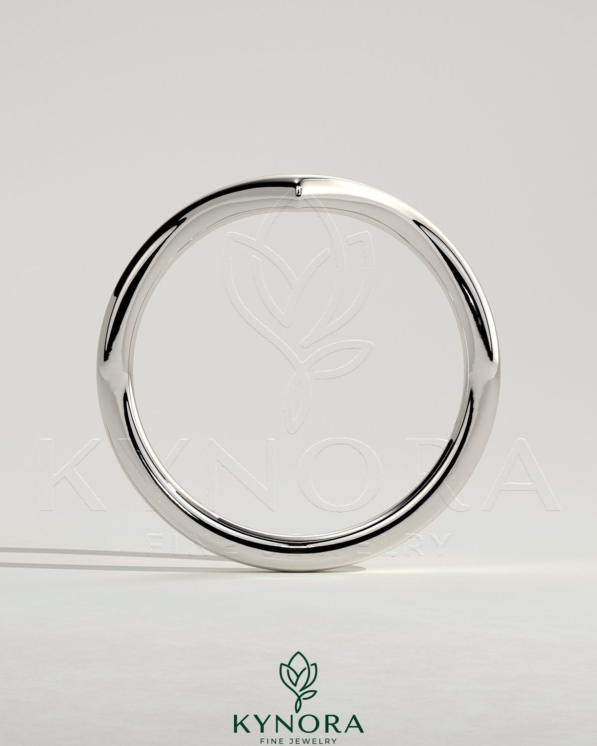 Kynora CJ deep V band wedding ring showcasing a sleek, elegant design in polished metal for special occasions and vows.