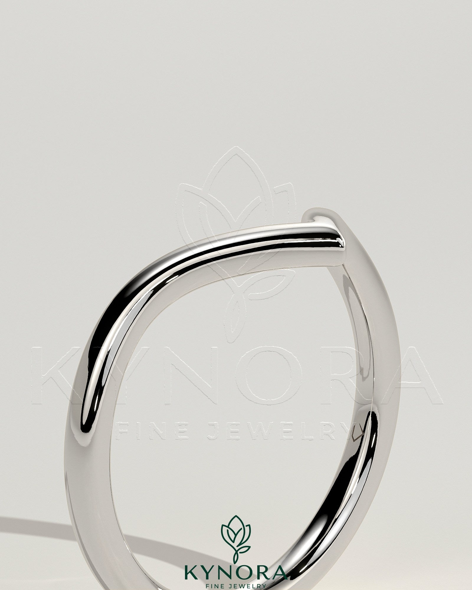 Deep V Band Wedding Ring Imagen secundaria del producto