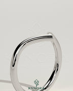 Elegant Kynora CJ Deep V Band wedding ring with a sleek, polished design, perfect for modern wedding jewelry.
