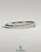 Kynora CJ Demi Two Third Curved Pave Band wedding ring with sparkling pave setting and elegant curved design.