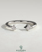 Kynora CJ Kite Accent Stone open band wedding ring with sparkling stones and sleek design, crafted for elegant wedding jewelry.