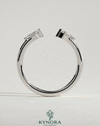 Kynora CJ Kite Accent Stone open band wedding ring featuring sparkling accent stones and sleek gold design.