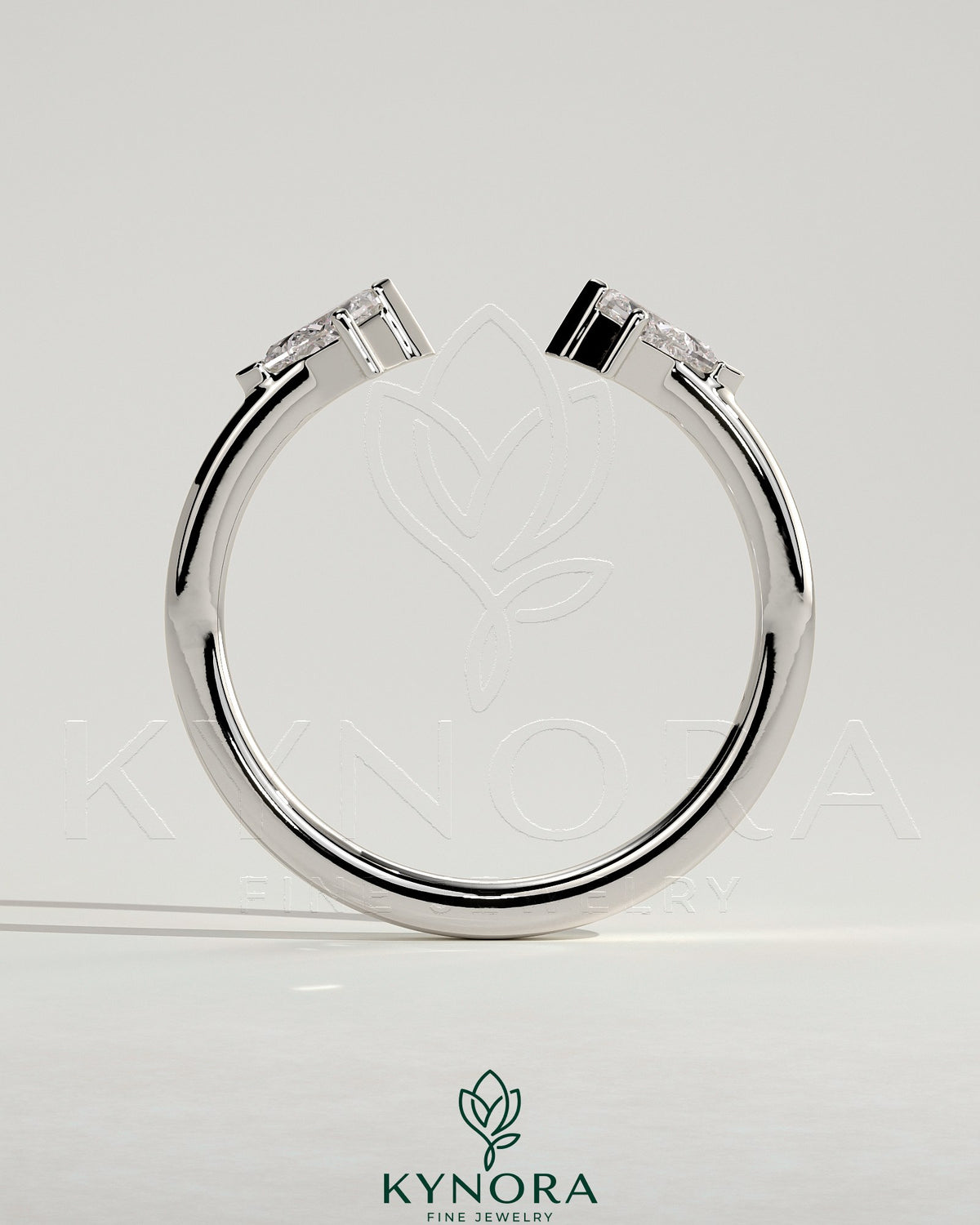 Kynora CJ Kite Accent Stone open band wedding ring featuring sparkling accent stones and sleek gold design.