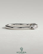 Kynora CJ Marquise Accent Stone open band wedding ring with marquise-shaped stones and sleek silver finish.
