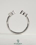 Kynora CJ Marquise Accent Stone open band wedding ring with marquise-shaped gemstones, elegant and stylish jewelry piece
