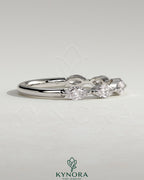 Kynora CJ Marquise Accent Stone Wedding Ring, elegant gold wedding band with marquise-shaped accent stones, fine craftsmanship.