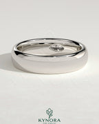 Kynora CJ Marquise Hammer Set wedding band featuring marquise-shaped and hammered design in sterling silver.