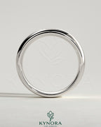 Kynora CJ Marquise Hammer Set wedding band with marquise-shaped design and cigar band style in polished metal.