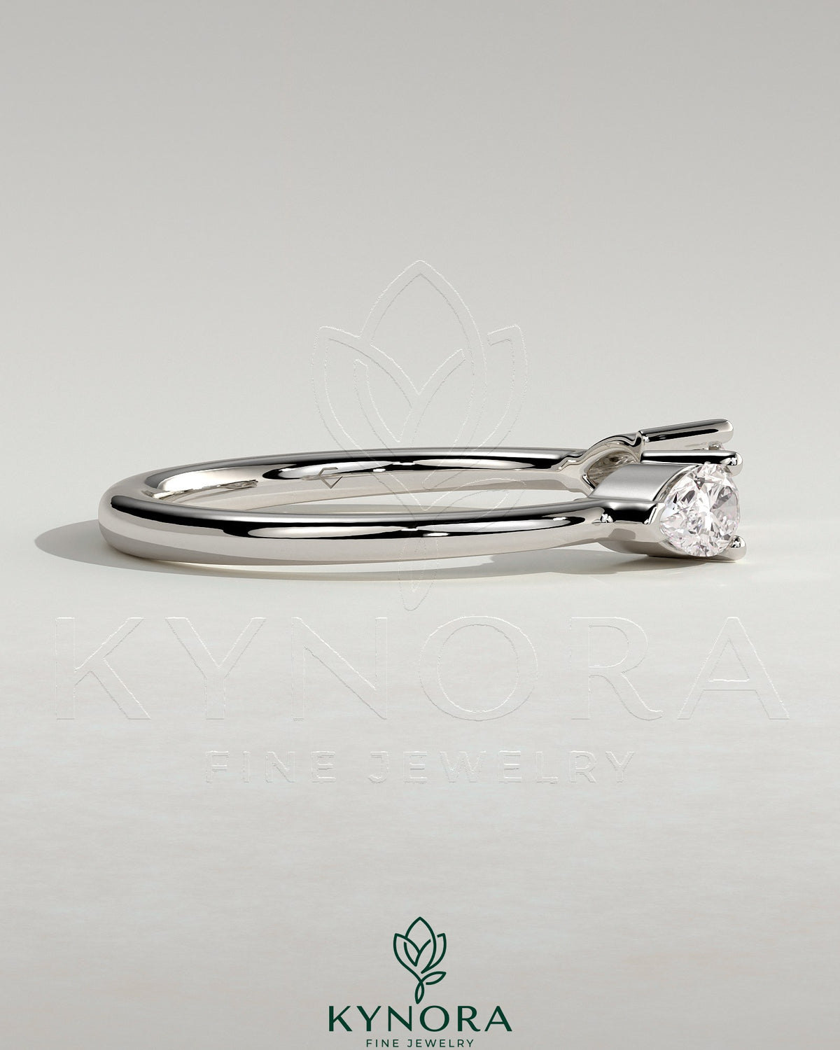 Kynora CJ Pear Pear accent stone open band wedding ring with elegant design and sparkling stones on a sleek silver band.