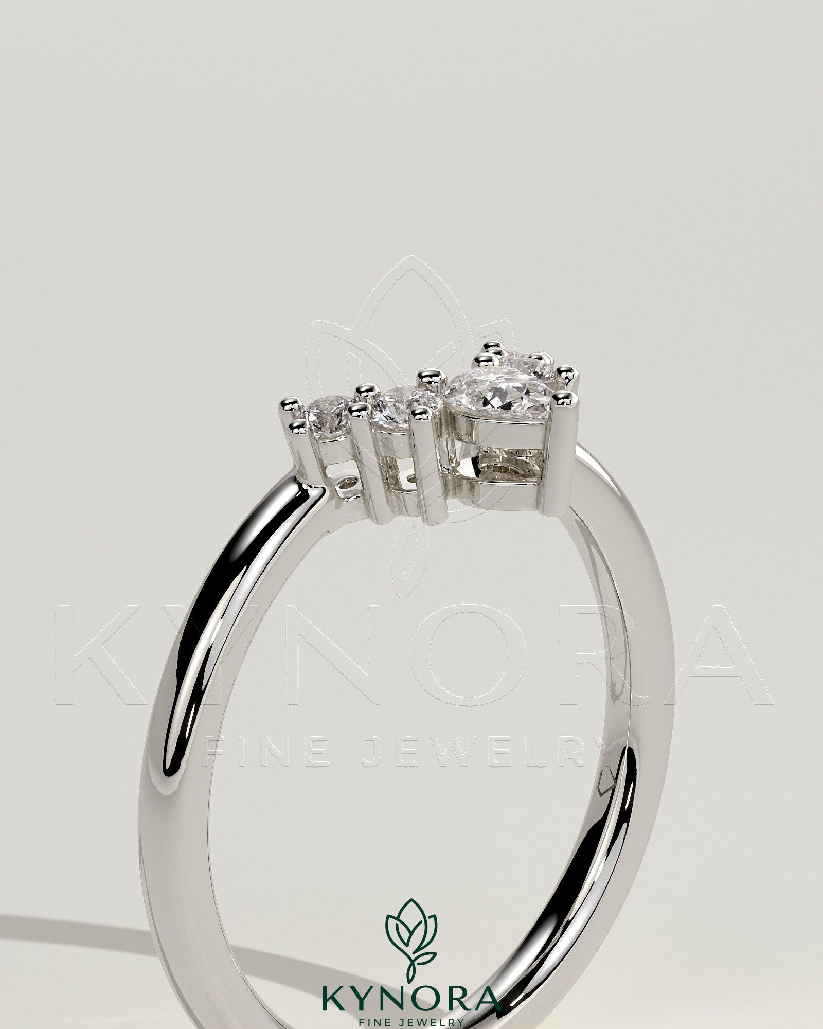 Pear Round Pear Round Accent Stone with Curved Band Wedding Ring Secondary image
