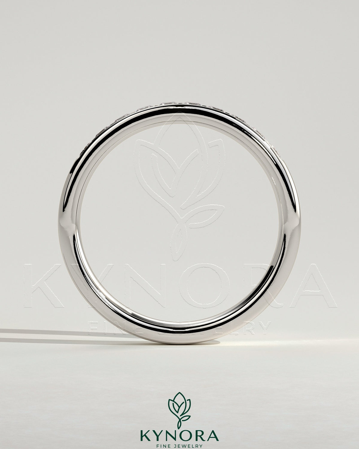 Kynora CJ Princess Princess Channel Set Wedding Ring with sparkling gemstones on a sleek gold band