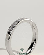 Kynora CJ Princess Princess channel set wedding ring with sparkling gemstones, elegant wedding band for special occasions.