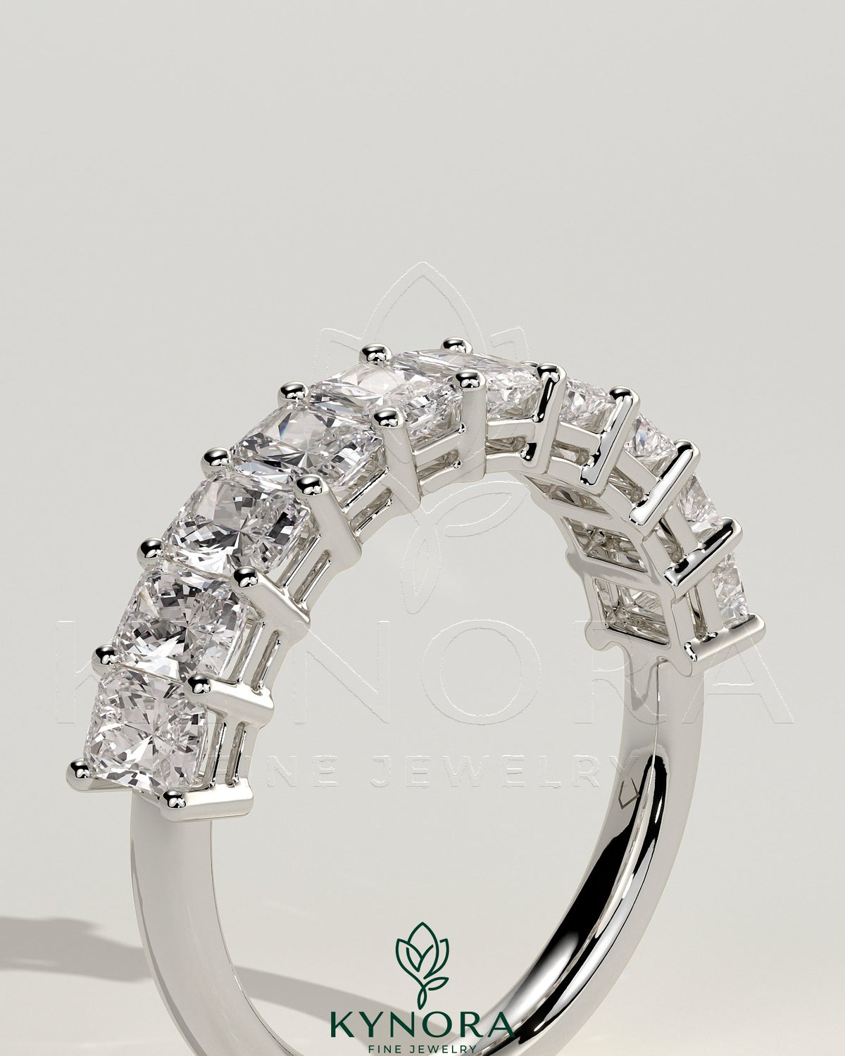 Kynora CJ Radiant Eternity Band Wedding Ring with sparkling gemstones, elegant gold band for special occasions and wedding celebrations.
