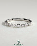 Kynora CJ Round Marquise wedding band with accent stones, elegant gold ring for special occasions and wedding jewelry.