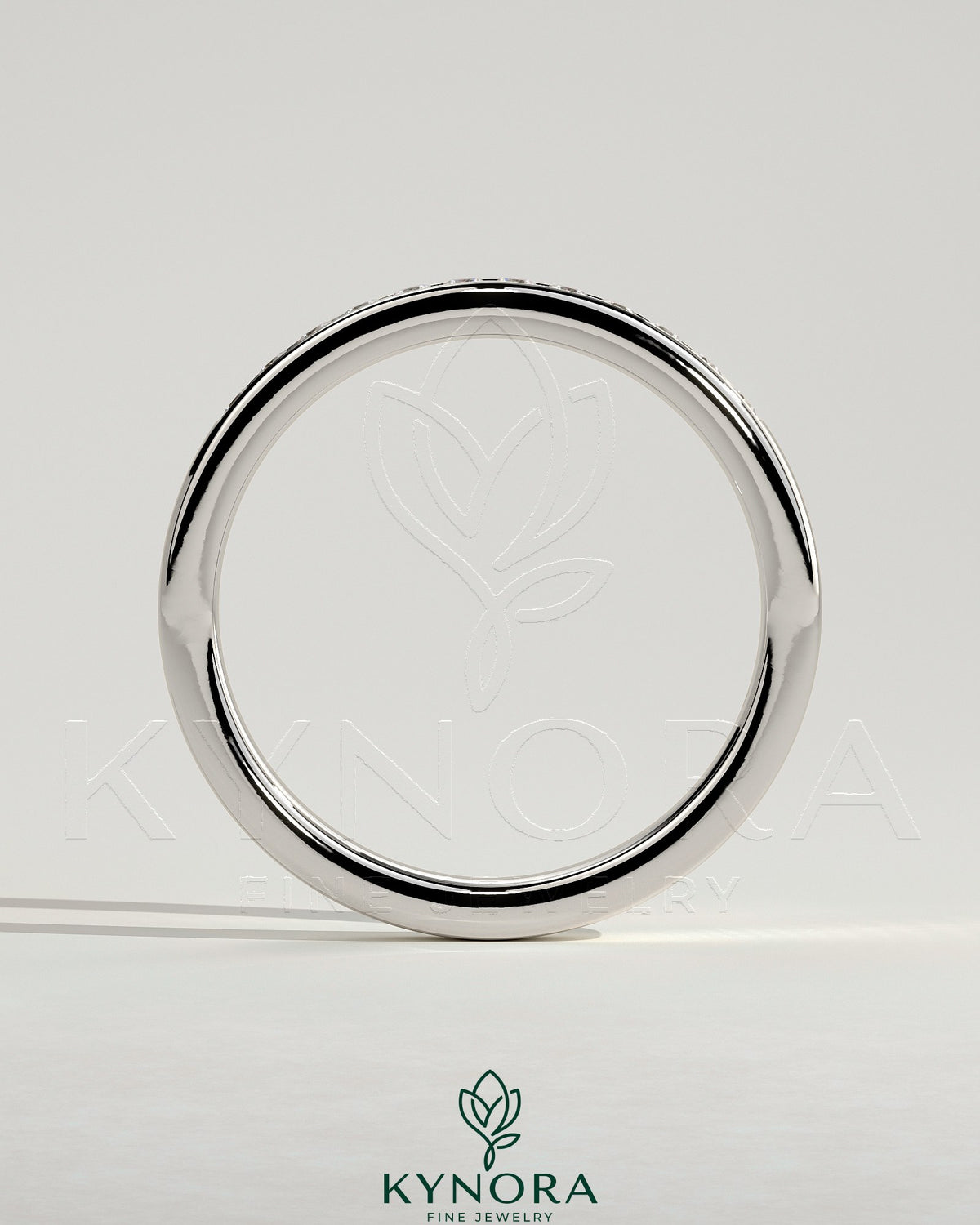 Kynora CJ round channel set wedding ring with sparkling stones, elegant wedding band for special occasions
