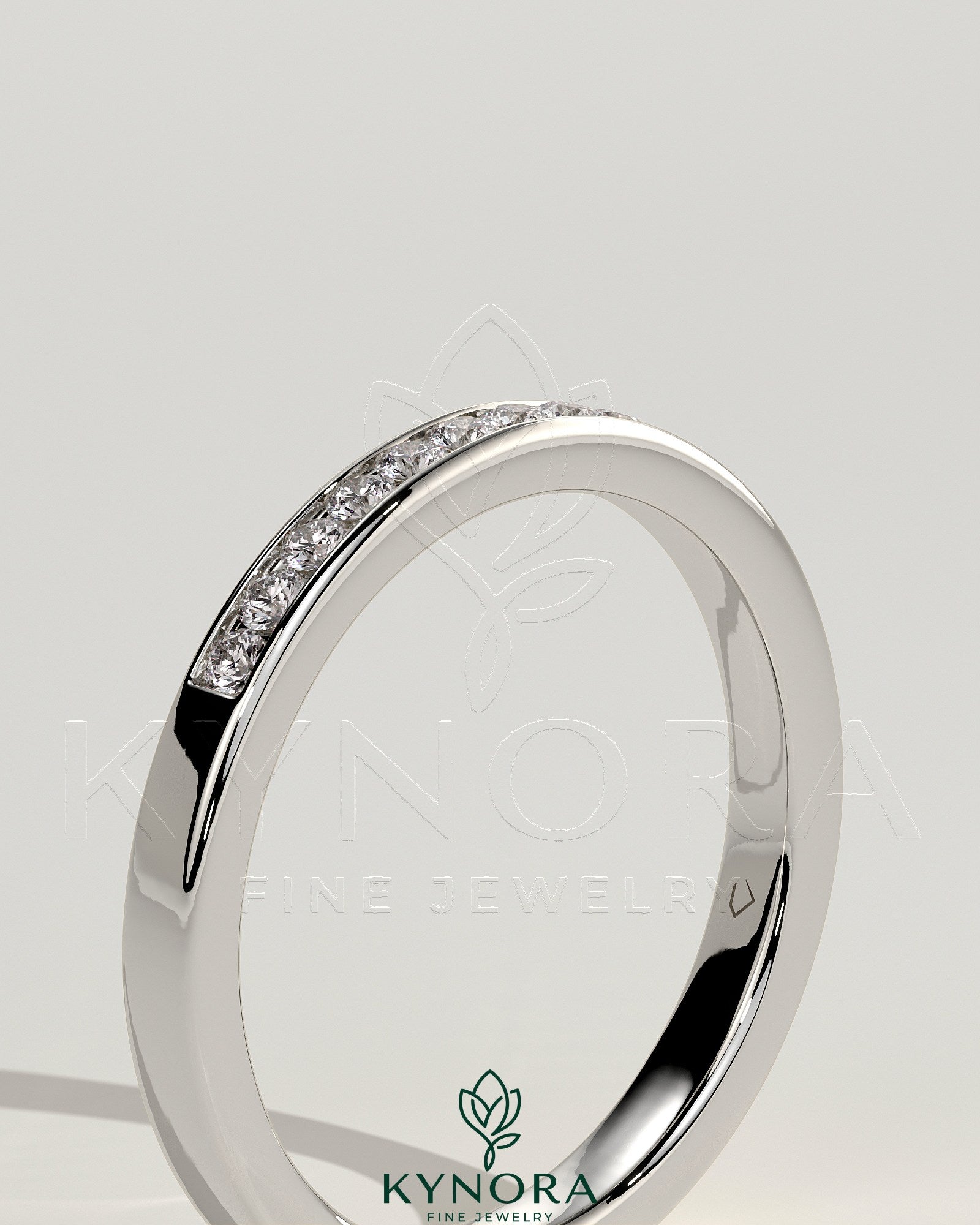 Round Round Channel Set Wedding Ring Secondary image