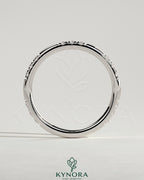 Kynora CJ Two Third Spaced Clustered Pave Band Wedding Ring with intricate diamond detailing on gold band