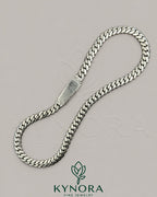 10 mm plain Cuban link chain necklace in 10K white gold, hip-hop style by Kynora Jewels