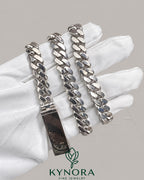 10mm plain Cuban link chain necklace in 10K white gold, hip-hop style jewelry by Kynora Jewels.