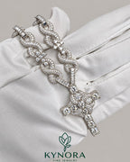 Sterling silver Cuban link chain and pendant set with 10mm VVS moissanite diamonds, hiphop jewelry style by Kynora Jewels.