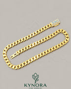 10mm customized Moissanite Miami Cuban chain by Kynora Jewels, 18-inch sterling silver hip-hop chain with plain design.